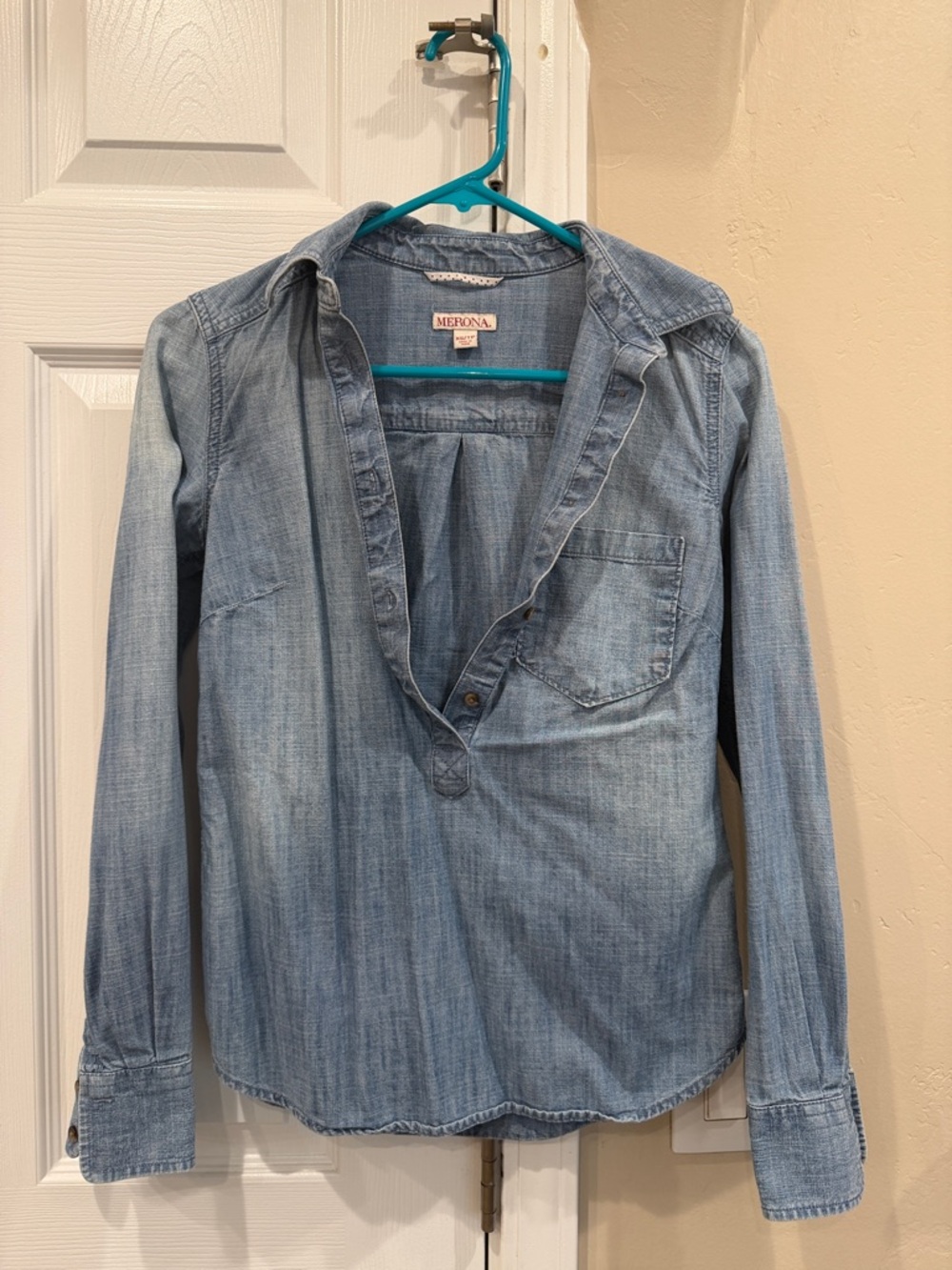 Merona Light Blue Washed Denim Shirt